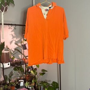 Reel Legends Vintage Polo Legend Orange Short Sleeve Polo Shirt Mens Casual Top